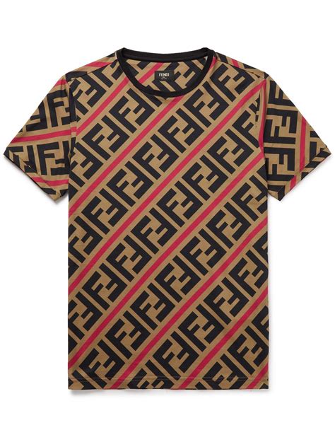 fendi clothing logo|fendi logo print t shirt.